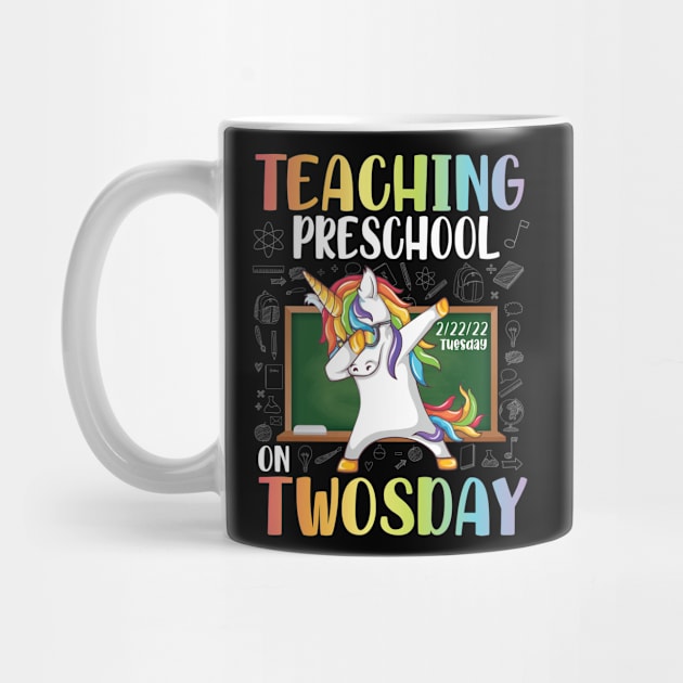 Unicorn Dabbin Teaching Preschool On Twosday 2/22/22 Tuesday by joandraelliot